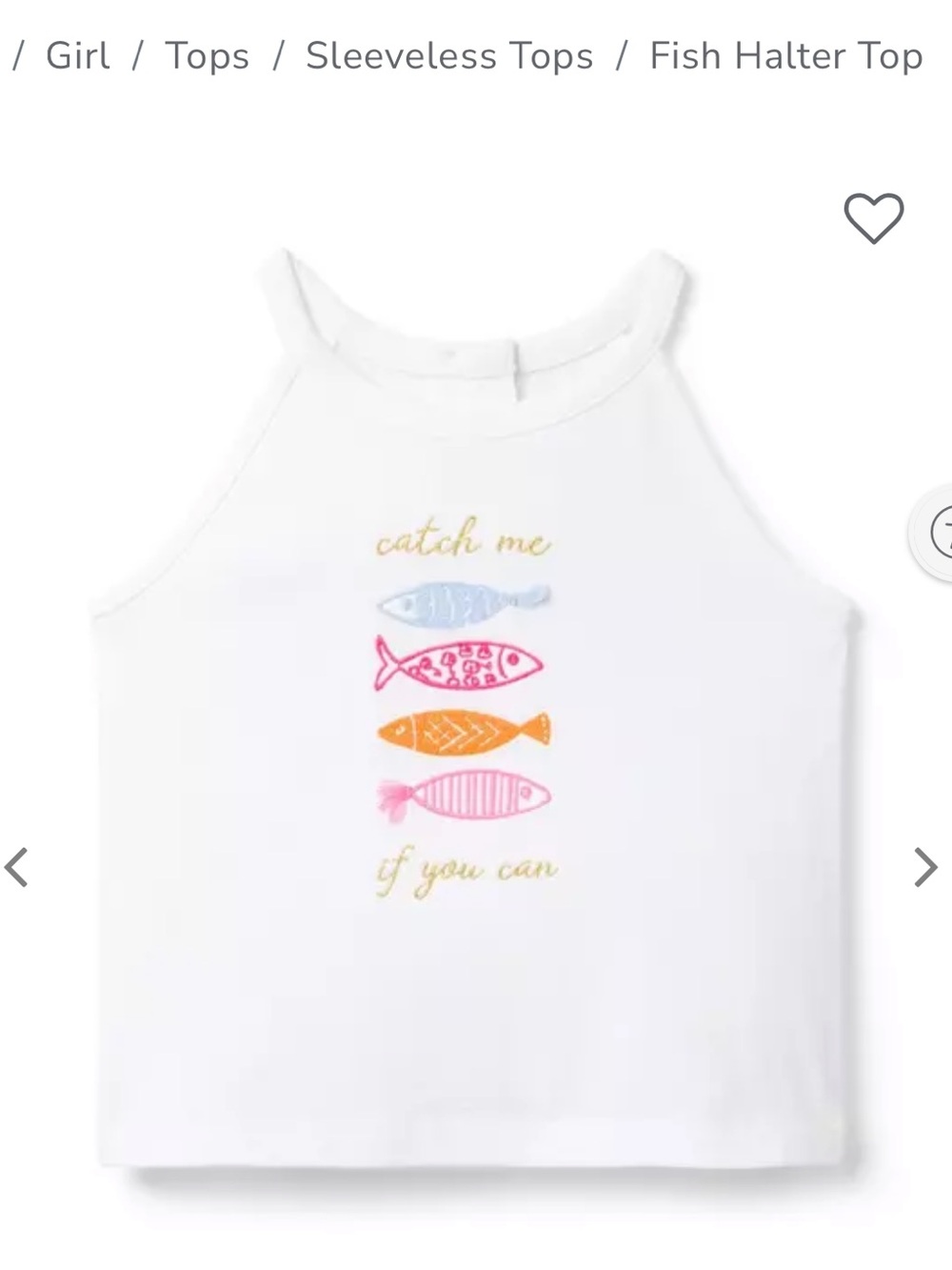 Janie and Jack White Tank with Colorful Fish Graphic